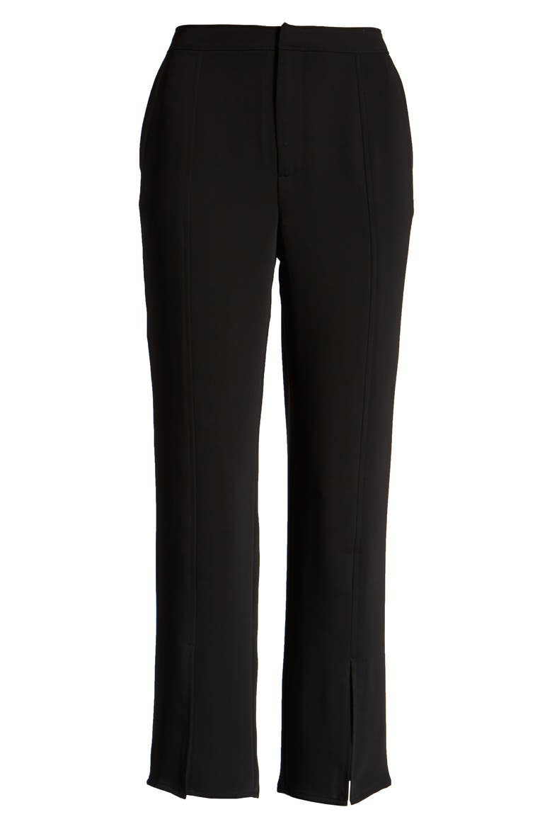 Slit Hem Crop Skinny Pants (Nordstrom Exclusive), Alternate, color, BLACK