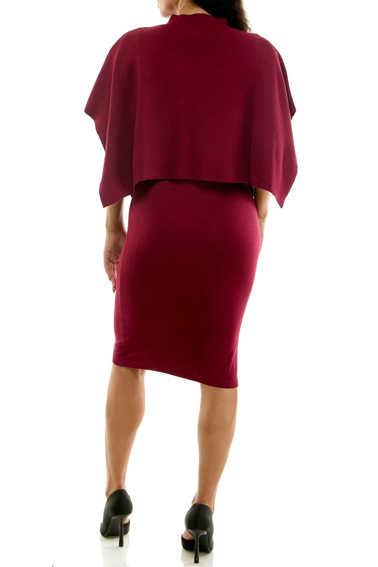 Mock Neck Popover Dress, Alternate, color, CRIMSON