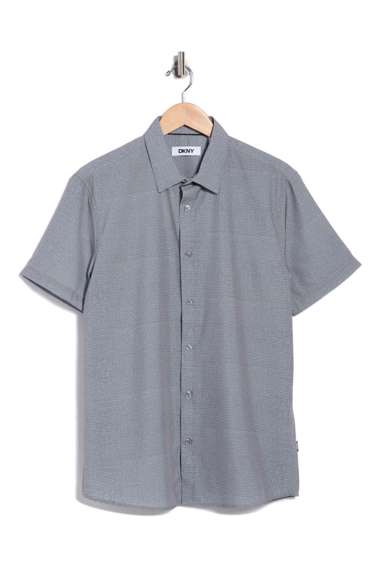 Davin Button-Up Shirt, Alternate, color, DARK GRAY