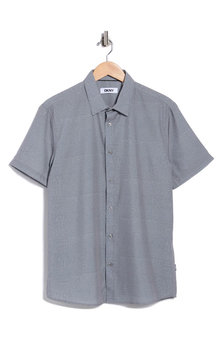 DKNY SPORTSWEAR Davin Button-Up Shirt, Alternate, color, Dark Gray