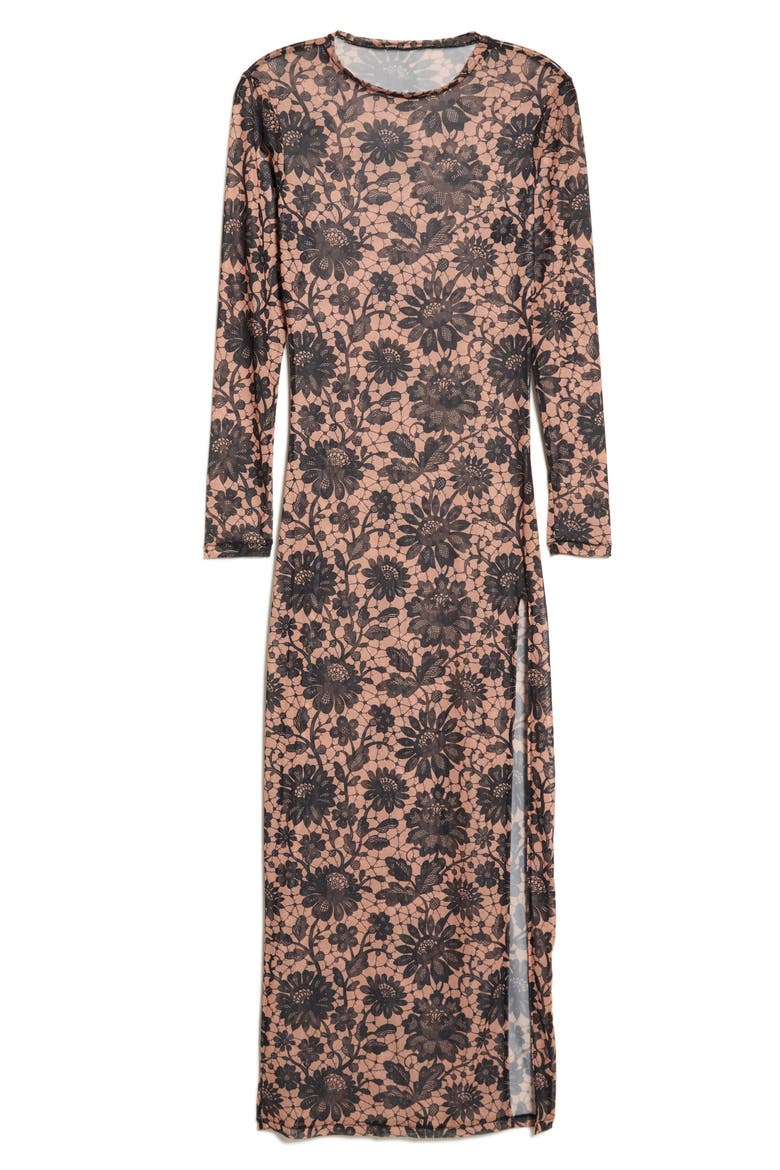 Lace Mesh Maxi Nightgown, Main, color, BATTENBURG LACE