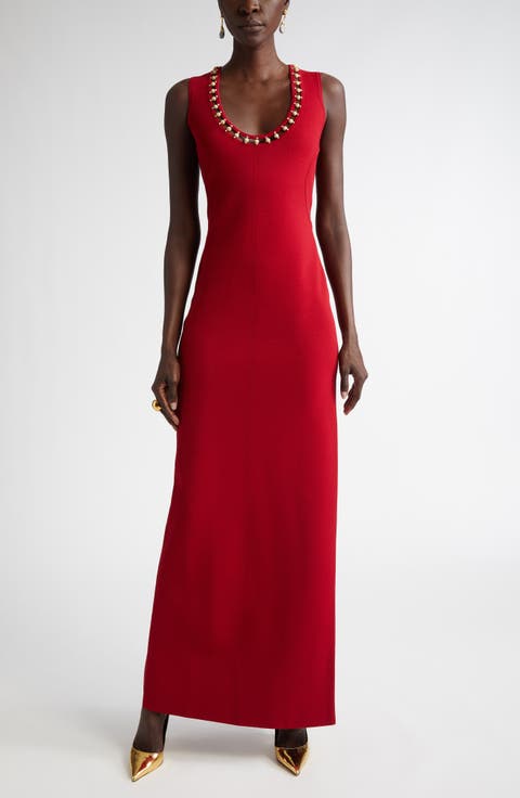Embellished Milano Knit Gown