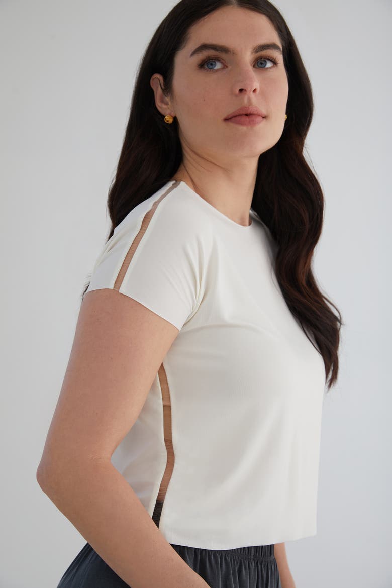The Cupro Infinity Tee Crop, Alternate, color, SALT