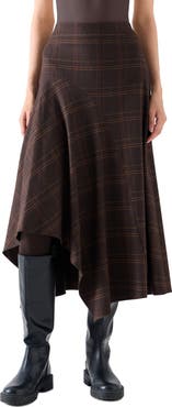 Akris punto Blanket Check Handkerchief Skirt