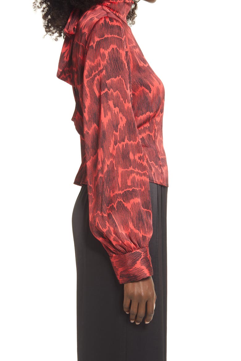 Open Back Satin Top, Alternate, color, RED BLOOM ANIMAL CAMOUFLAGE