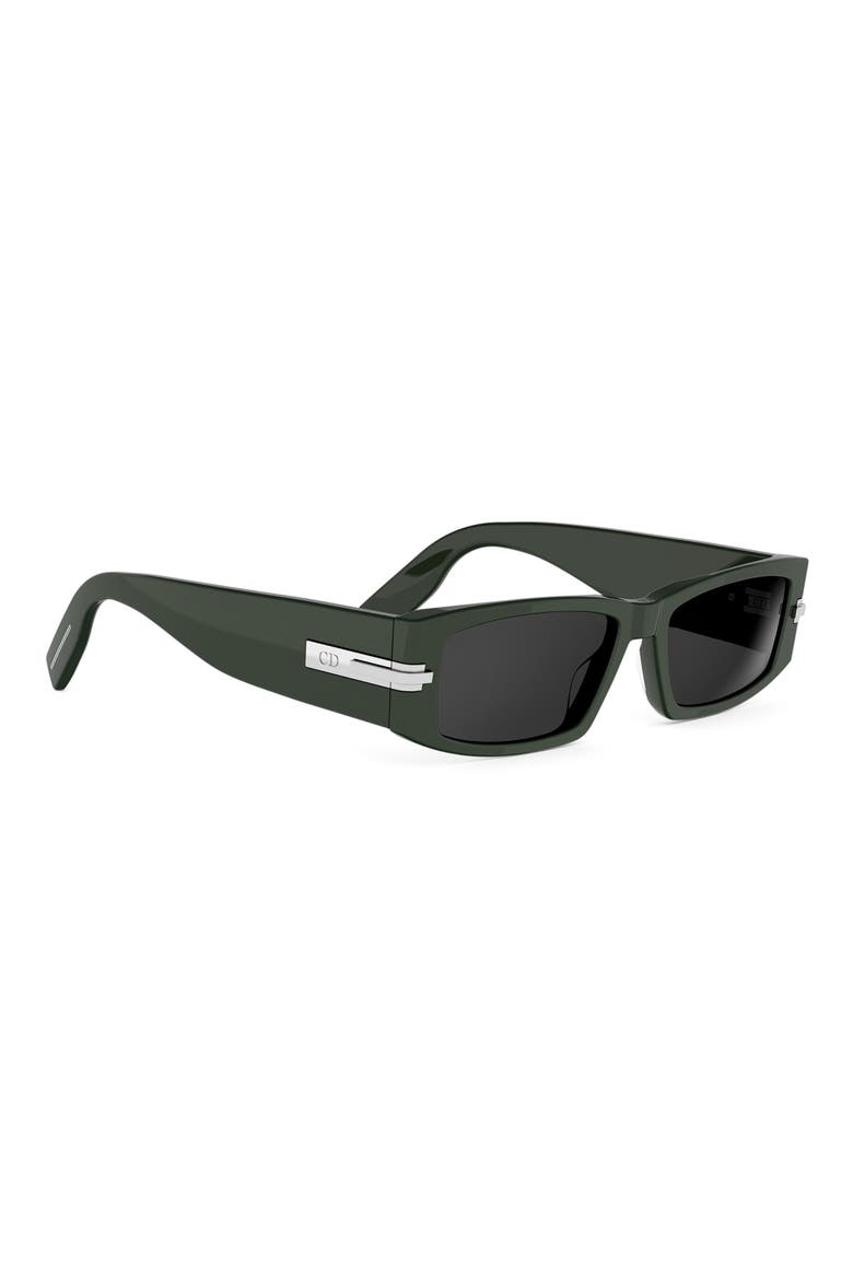 'DiorBlackSuit XL S5I 55mm Rectangular Sunglasses, Alternate, color, DARK GREEN/ OTHER / SMOKE