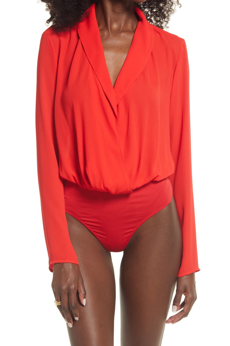 Wrap Bodysuit, Alternate, color, RED BLOOM