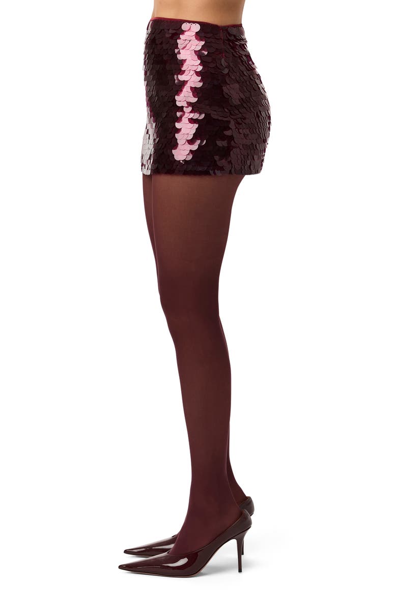 Naked Wardrobe Sequin Miniskirt, Alternate, color, Cherry Lacquer