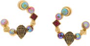 Kurt Geiger London Mixed Crystal Half Circle Stud Earrings