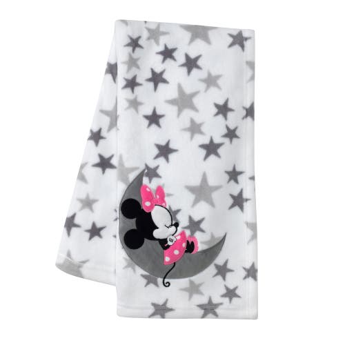 Lambs & Ivy Disney Baby Minnie Mouse Fleece Baby Blanket In White