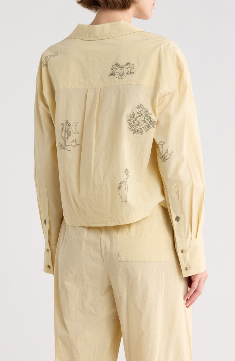 Scotch & Soda Embroidered Cotton Button-Up Shirt, Alternate, color, Chino Green