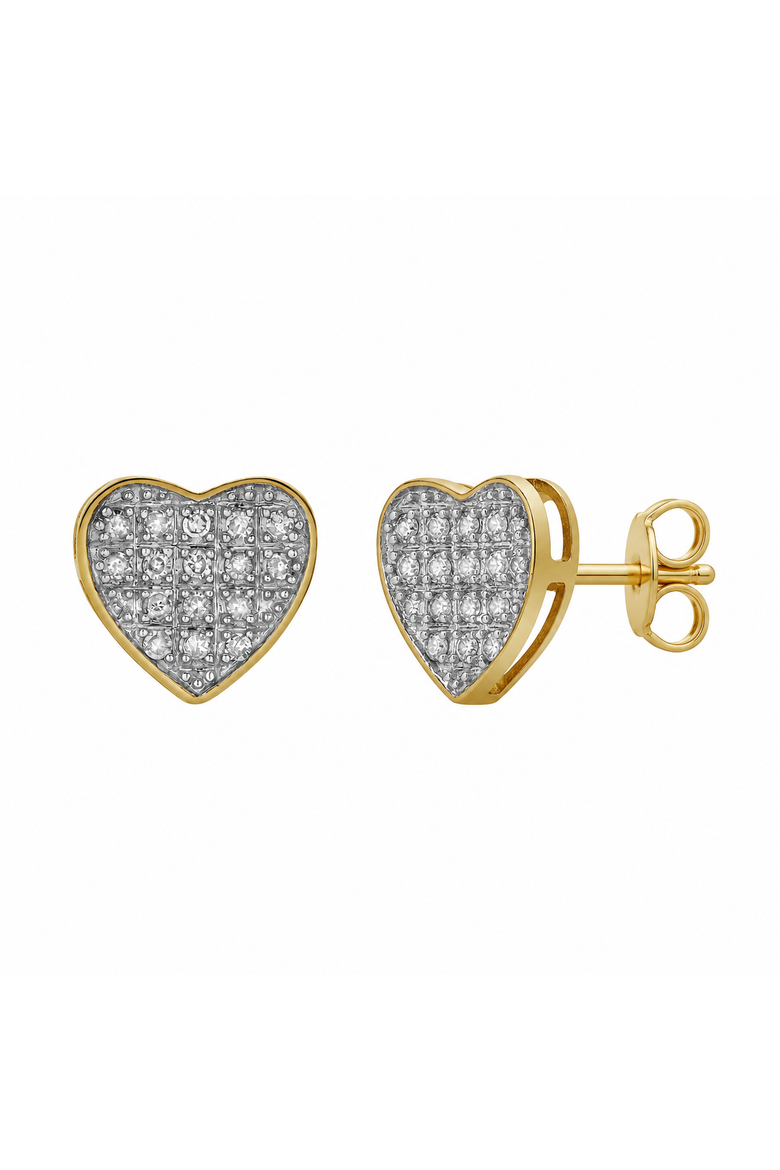 Muse 10K Yellow Gold Cluster Diamond Unisex Earrings - 0.22 Cts, Alternate, color, 10K Yellow Gold