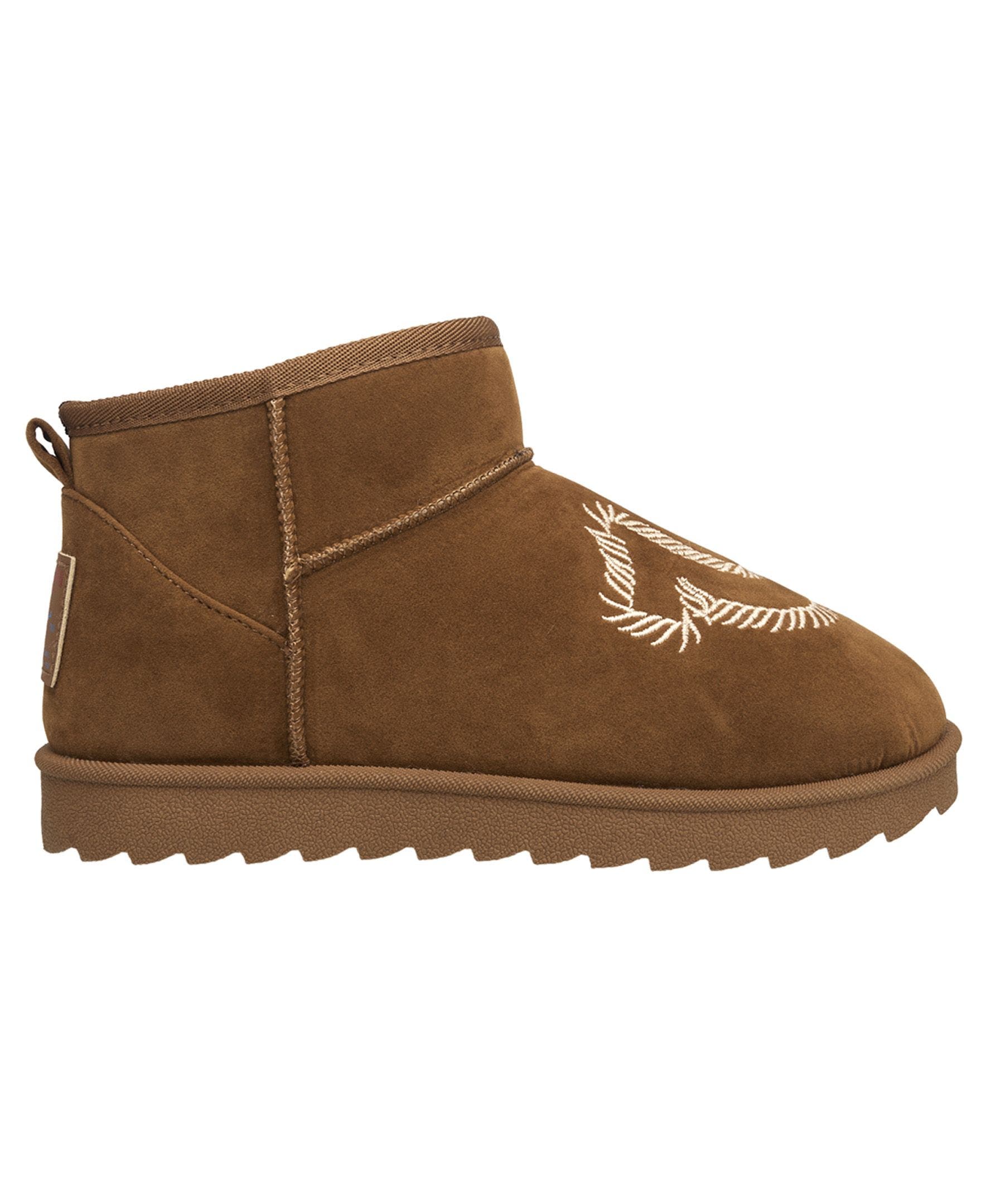 Dua Faux Suede Horseshoe Logo Boot, Alternate, color, Tan