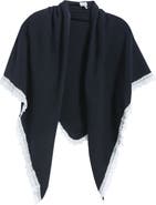 Ganni Lace Trim Triangular XX-Large Wool Scarf