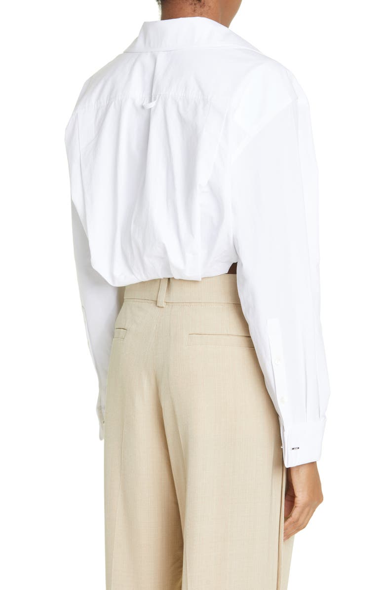 Jacquemus La Chemise Machou Cotton Poplin Bolero Shirt, Alternate, color, 