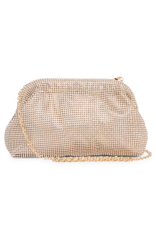 Jessica Mcclintock Kiana Rhinestone Frame Top Clutch In Gold