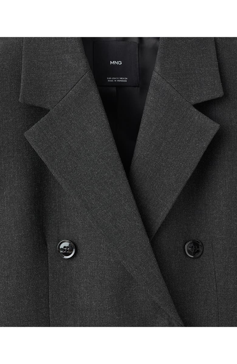 MANGO Double Breasted Suit Blazer, Alternate, color, Grey