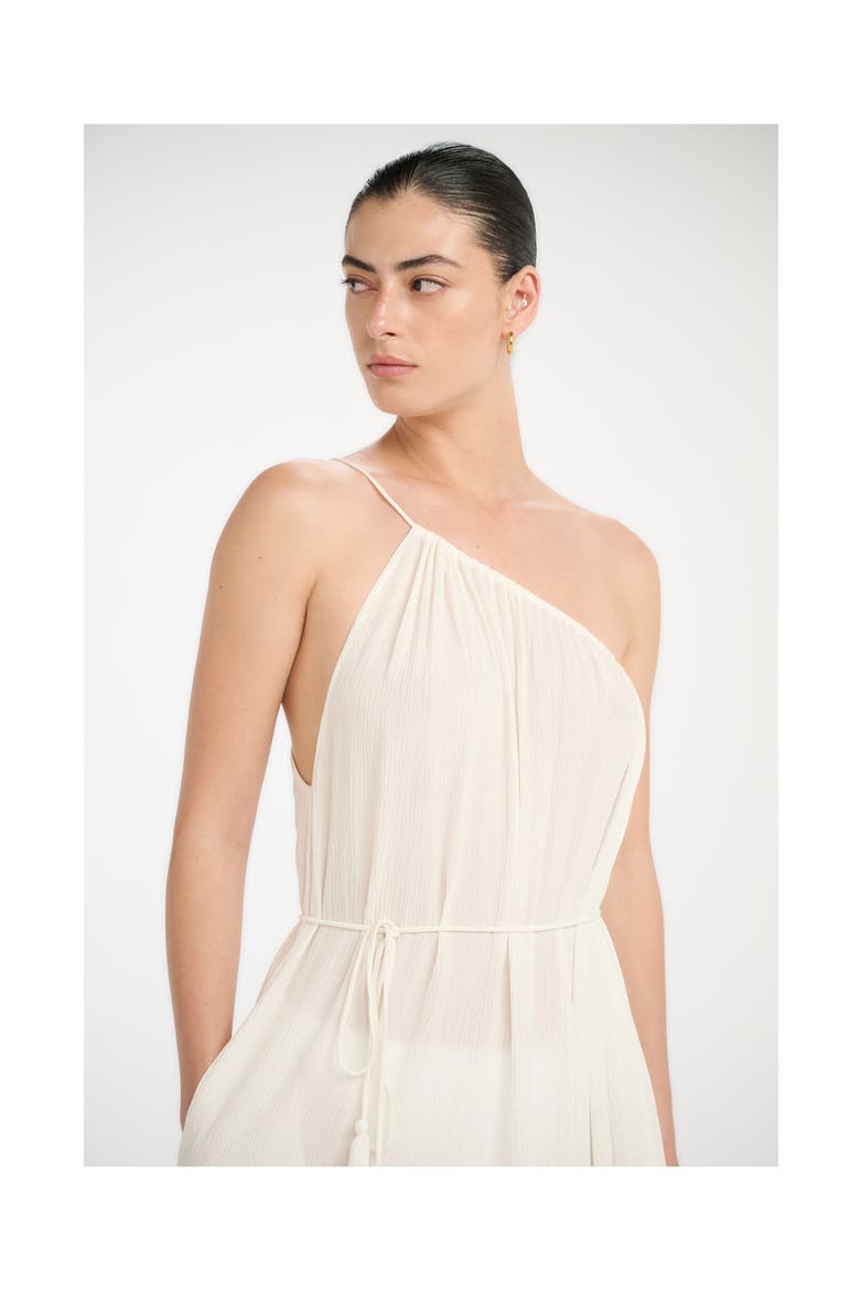 Resort One Shoulder Maxi Dress Cover-Up, Alternate, color, White