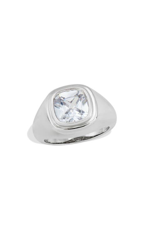 Step Up Cubic Zirconia Signet Ring
