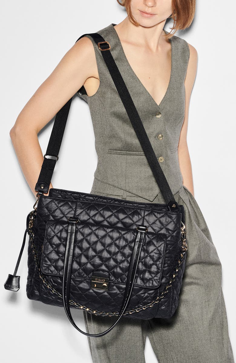 MZ Wallace Crosby Lock Quilted Nylon Tote, Alternate, color,