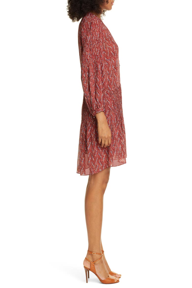 Priya Print Dress, Alternate, color, CLAY MULTI