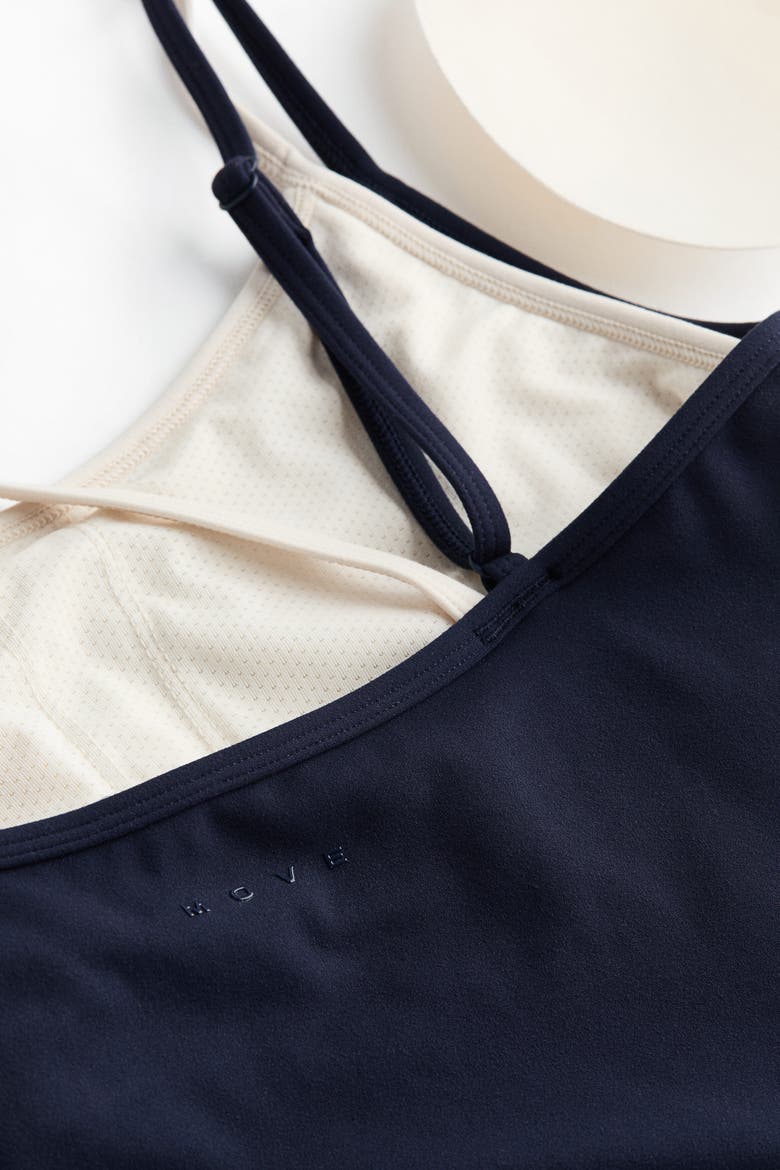 Integral-bra Sports Top With Softmove, Alternate, color, Navy blue