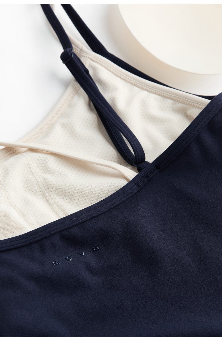 H&M Integral-bra Sports Top With Softmove, Alternate, color, Navy Blue