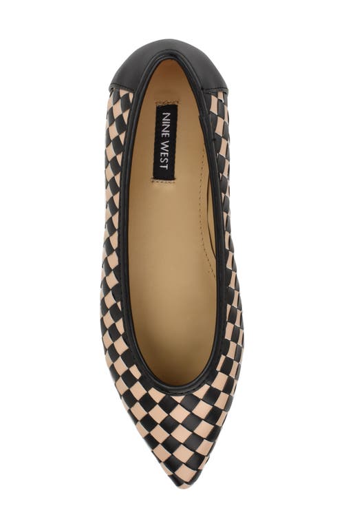 Nine West Largo Pointed Toe Flat In Black/beige