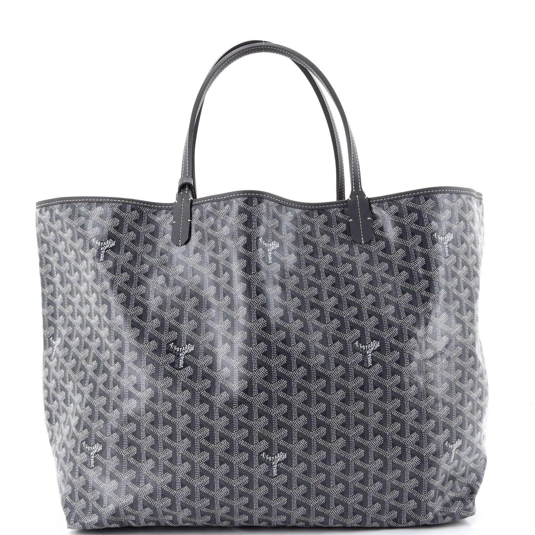 Pre-Owned Goyard Saint Louis Reversible Tote Coated Canvas and Printed Canvas GM, Alternate, color, Gray