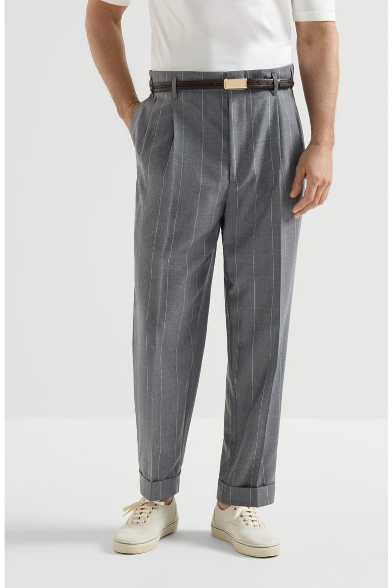 Chalk stripe trousers, Main, color, Medium Grey