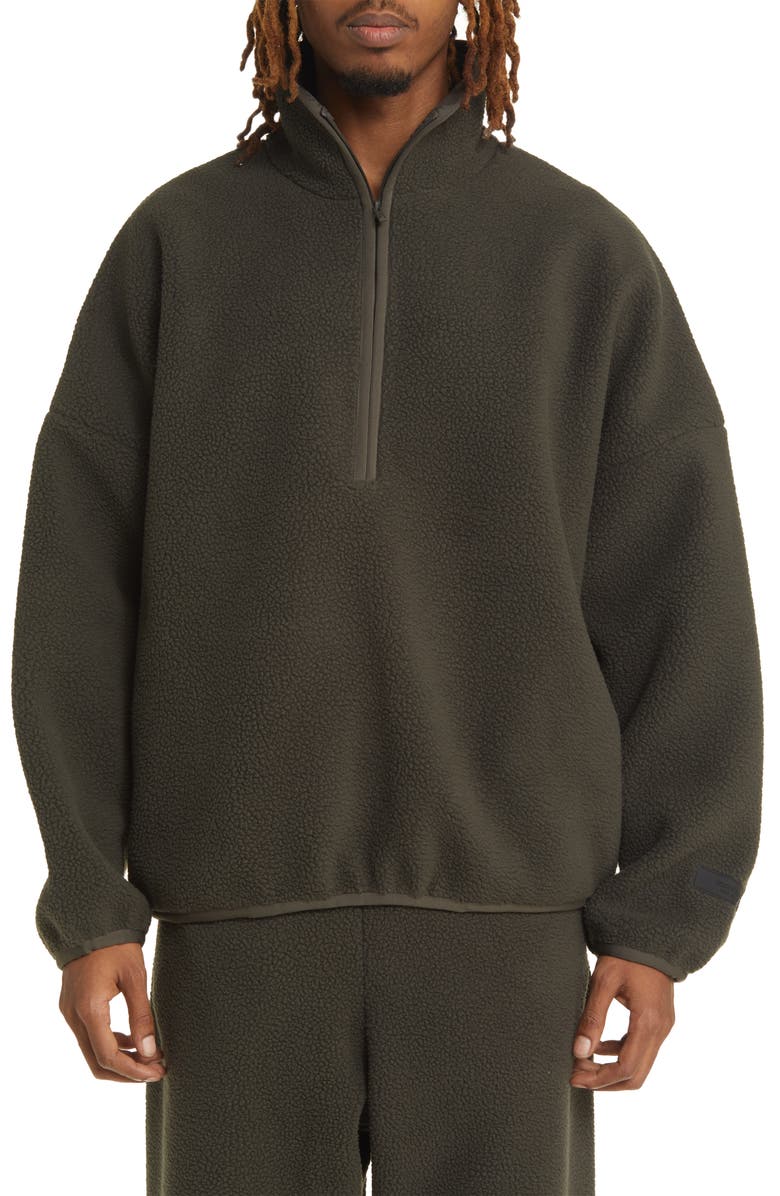 Fear of God Essentials Half Zip Polar Fleece Pullover, Main, color, 