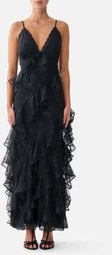 Camilla Asymmetrical Ruffle Slip Dress