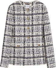ST. JOHN Amara St. Tropez Plaid Tweed Jacket