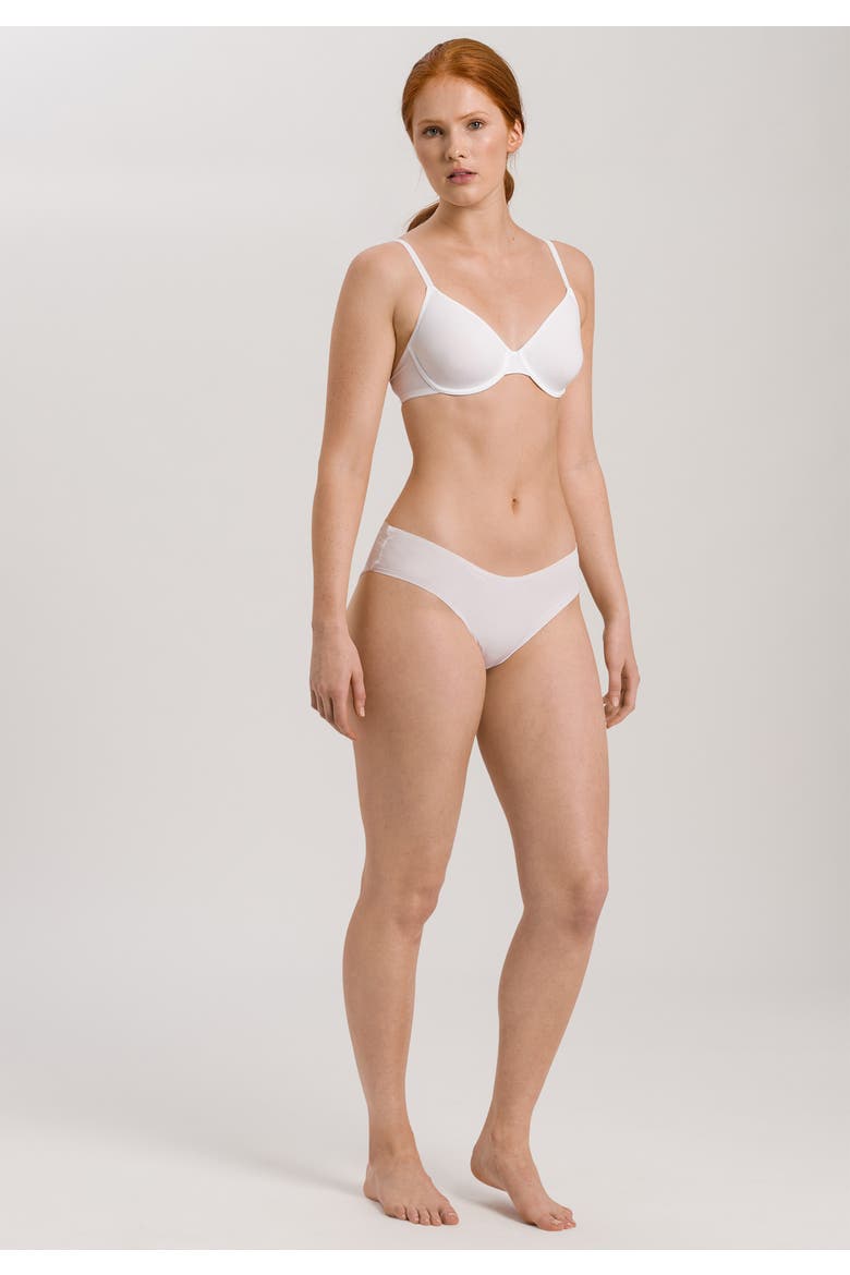 Invisible Cotton Cotton High Cut Brief, Alternate, color, White
