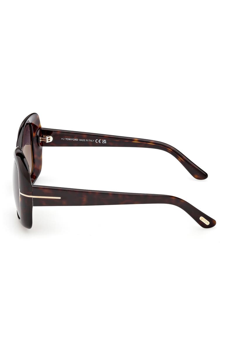 52mm Gradient Square Sunglasses, Alternate, color, DARK HAVANA / ROVIEX LENS