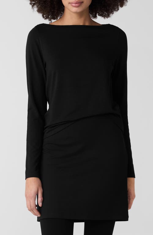 Eileen Fisher Bateau Neck Top In Black