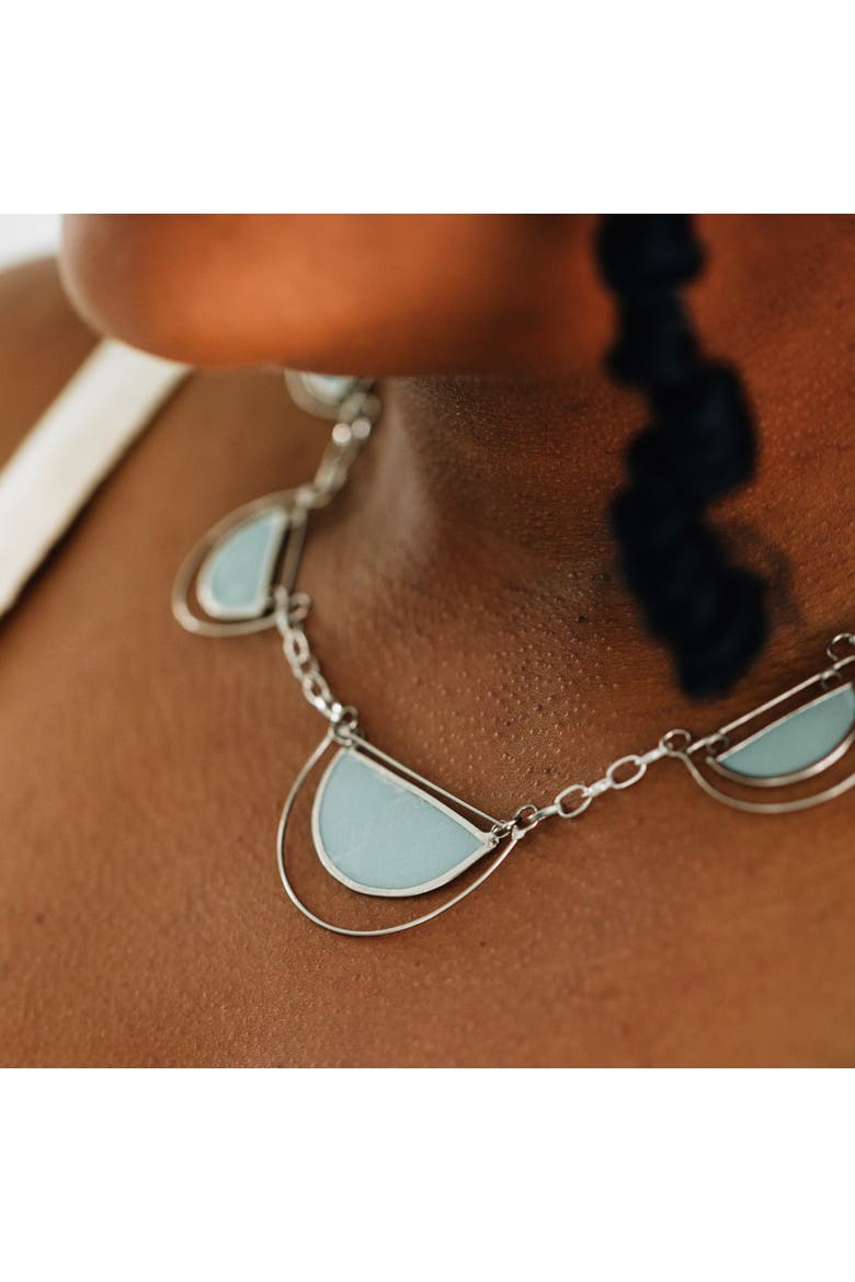 Half Moon Capiz Necklace, Alternate, color, Green