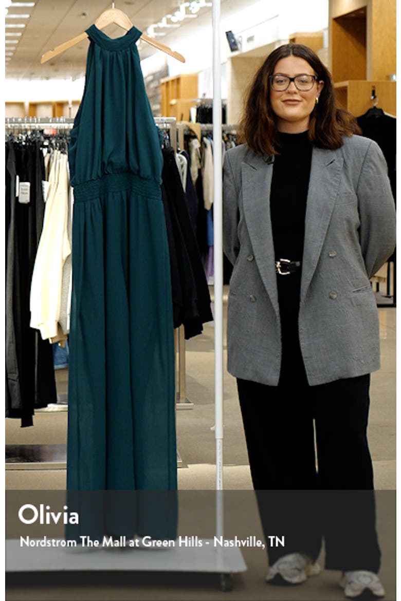 Tie Neck Chiffon Overlay Wide Leg Jumpsuit video