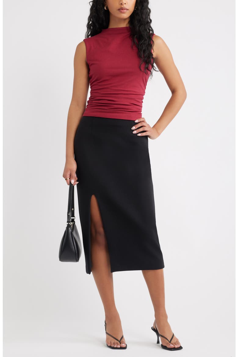 The Muse Pencil Skirt, Alternate, color, BLACK