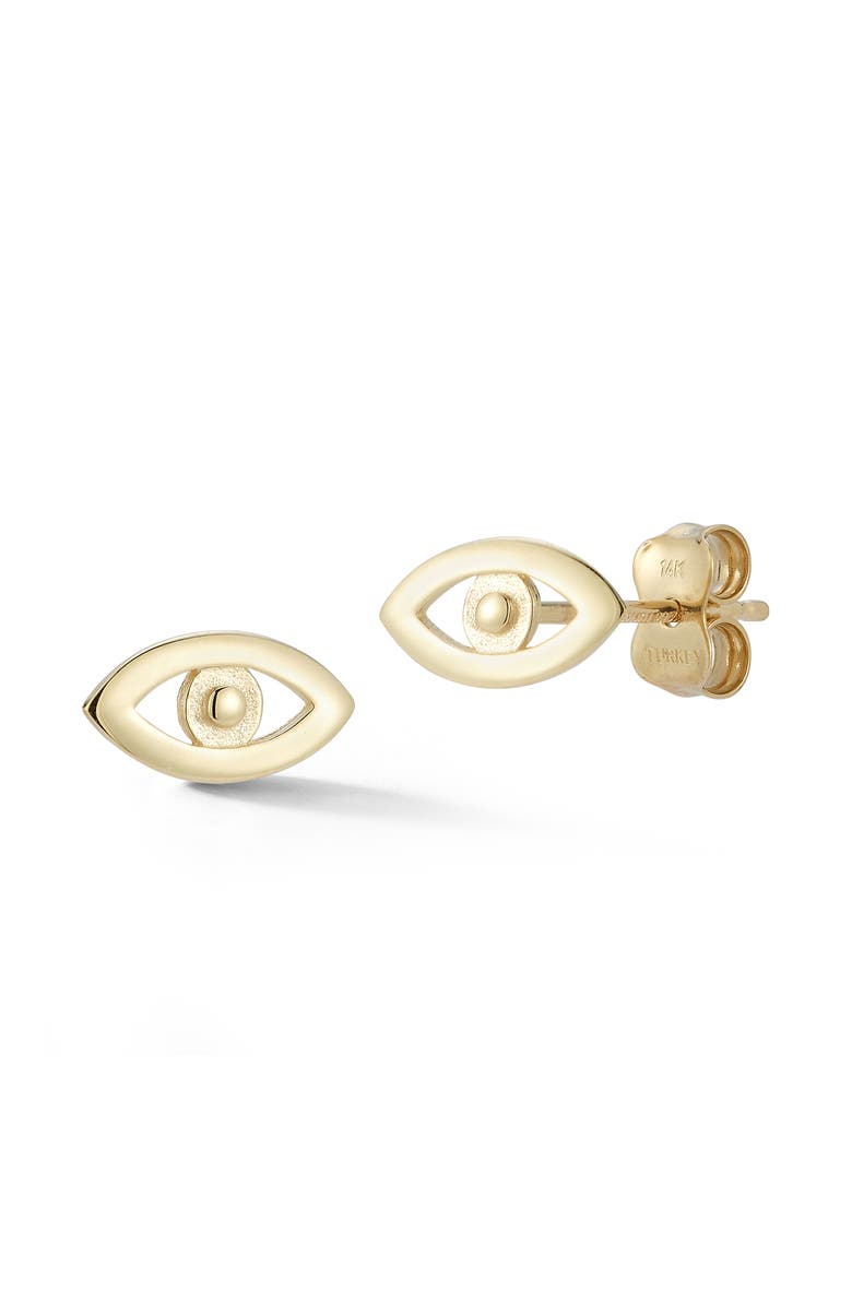 Ember Fine Jewelry Evil Eye Stud Earrings, Main, color, Gold