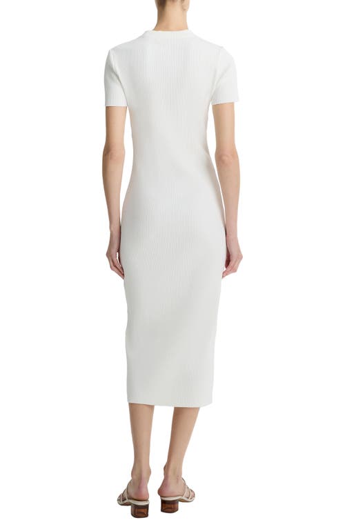Vince Ribbed Body-con Sweater Dress In Off White