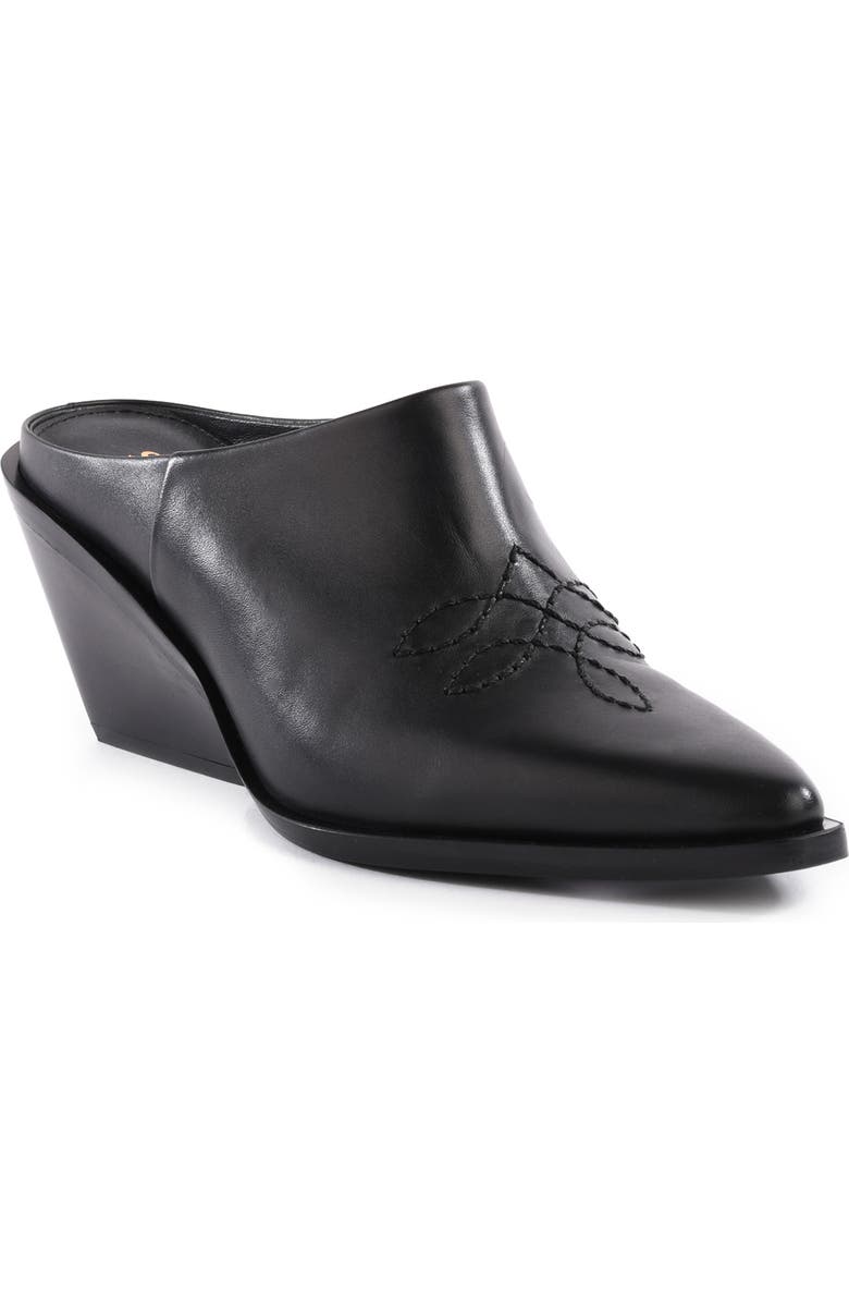 Seychelles Spirit Pointed Toe Mule, Main, color, Black Leather