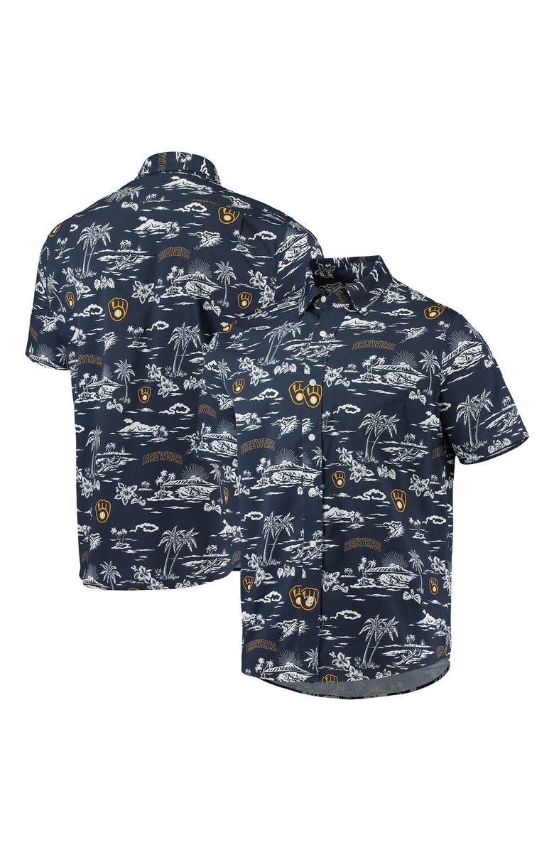Reyn Spooner Men's Reyn Spooner Navy Milwaukee Brewers Kekai Performance Button-Up Shirt, Main, color, Navy