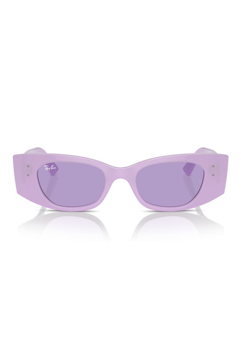 Kat 49mm Small Rectangular Sunglasses, Alternate, color, VIOLET