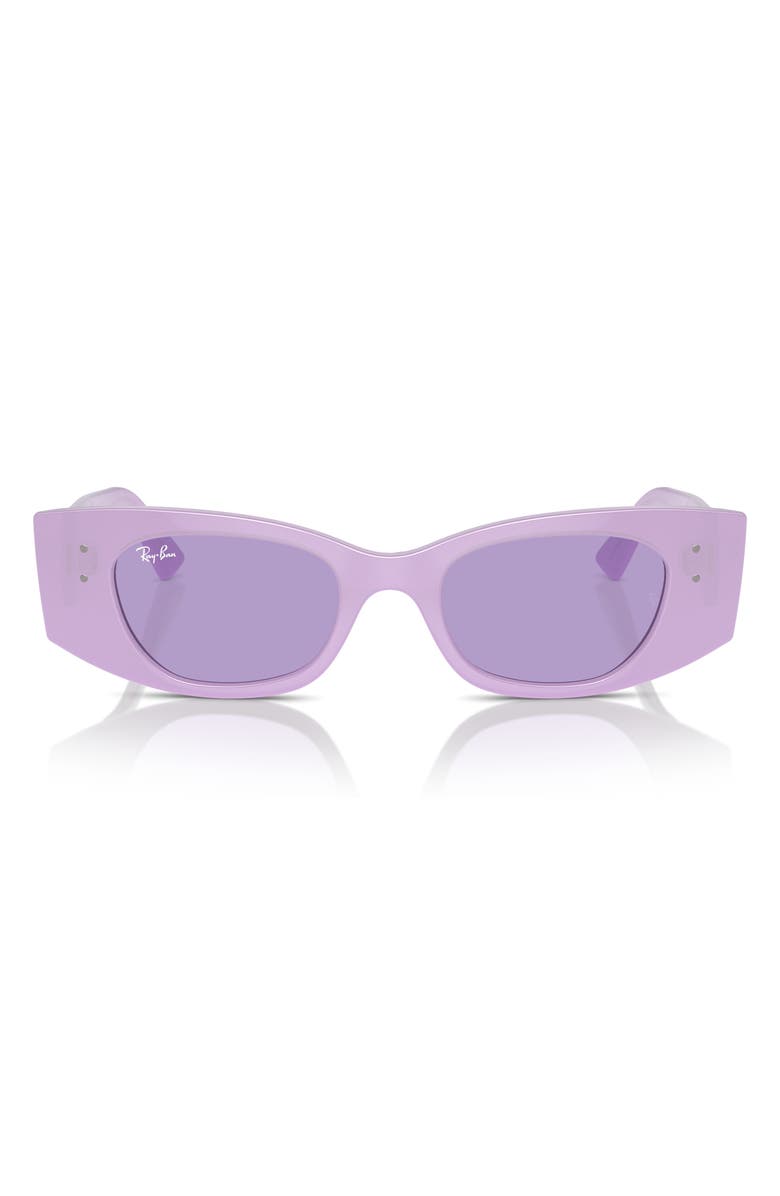Ray-Ban Kat 49mm Small Rectangular Sunglasses, Alternate, color, Violet
