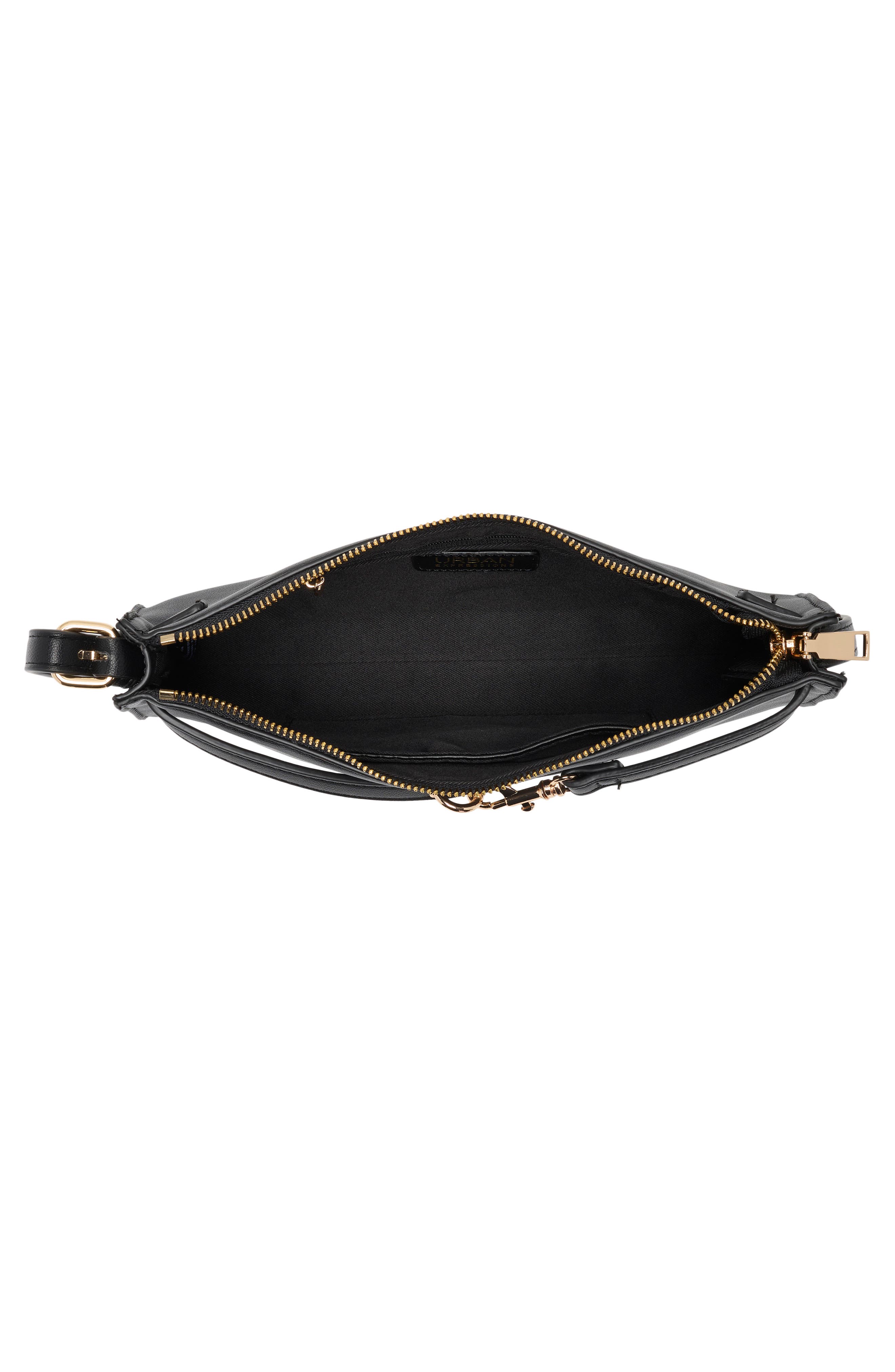 Faux Leather Shoulder Bag, Alternate, color, BLACK