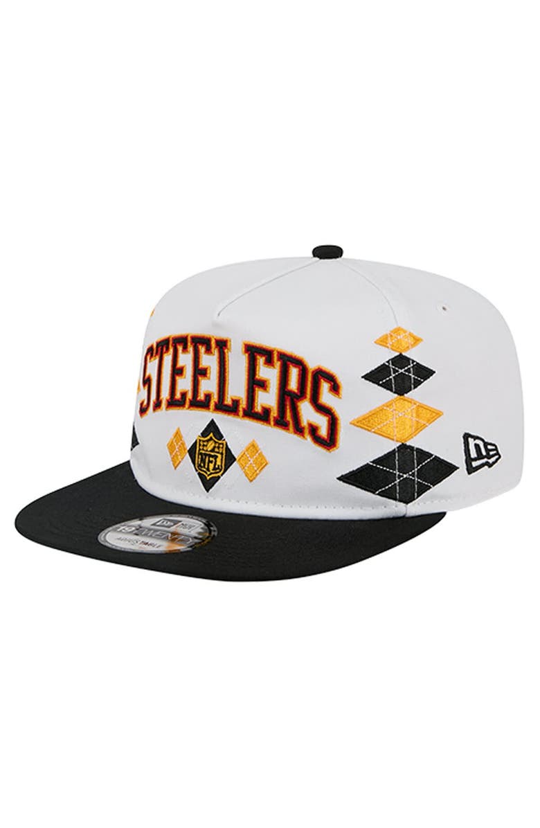 New Era Men's New Era  White Pittsburgh Steelers Argyle 19TWENTY Adjustable Hat, Alternate, color, White