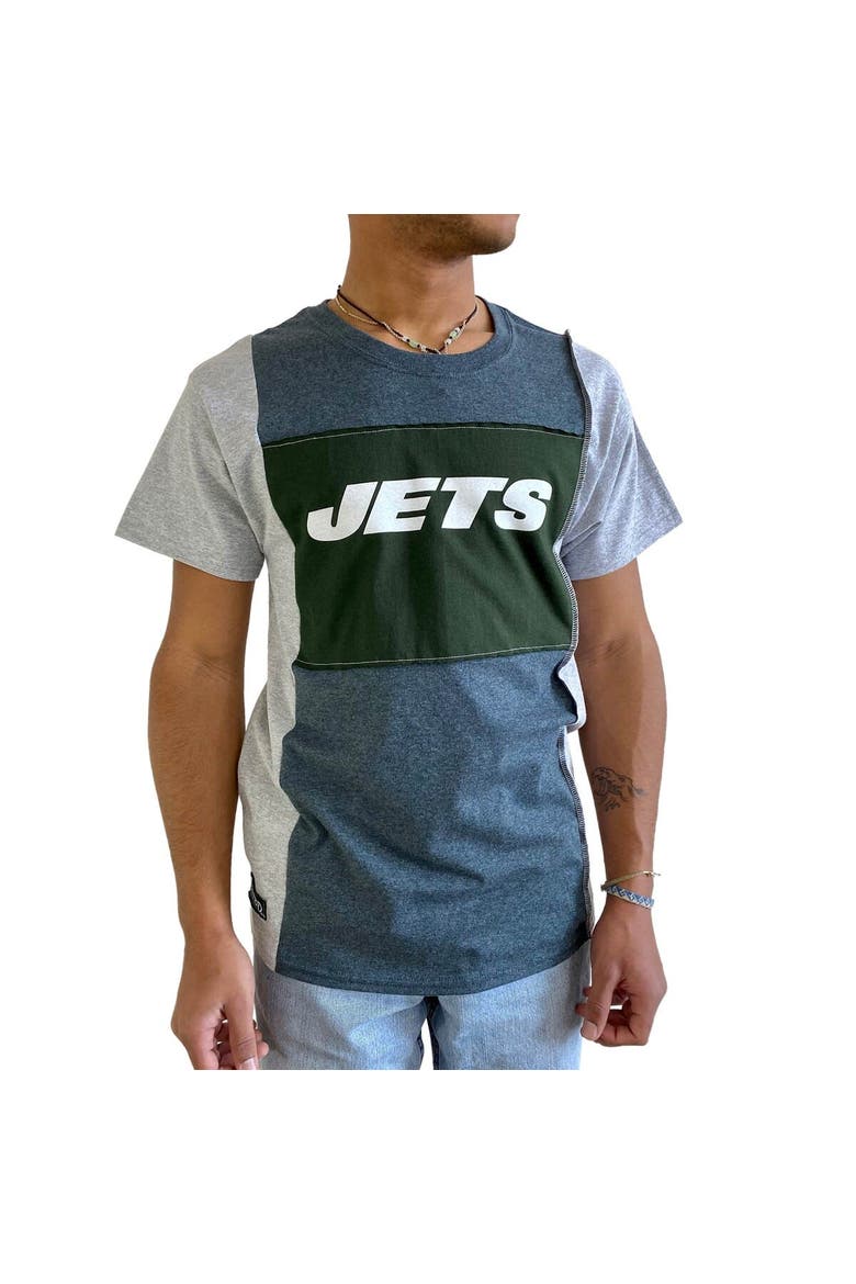 Men's Refried Apparel Heather Charcoal New York Jets Sustainable Split T-Shirt, Alternate, color, Heather Charcoal