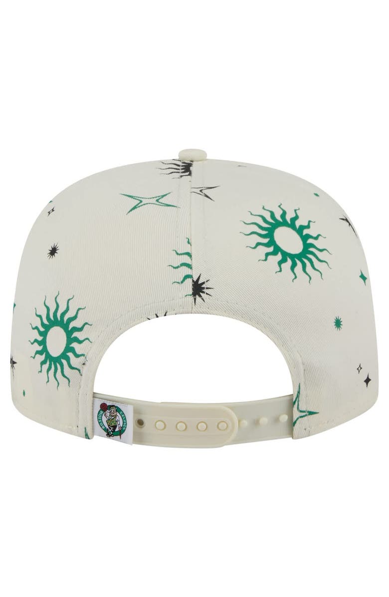 New Era Men's New Era Cream Boston Celtics Lunar Golfer Snapback Hat, Alternate, color, Cream
