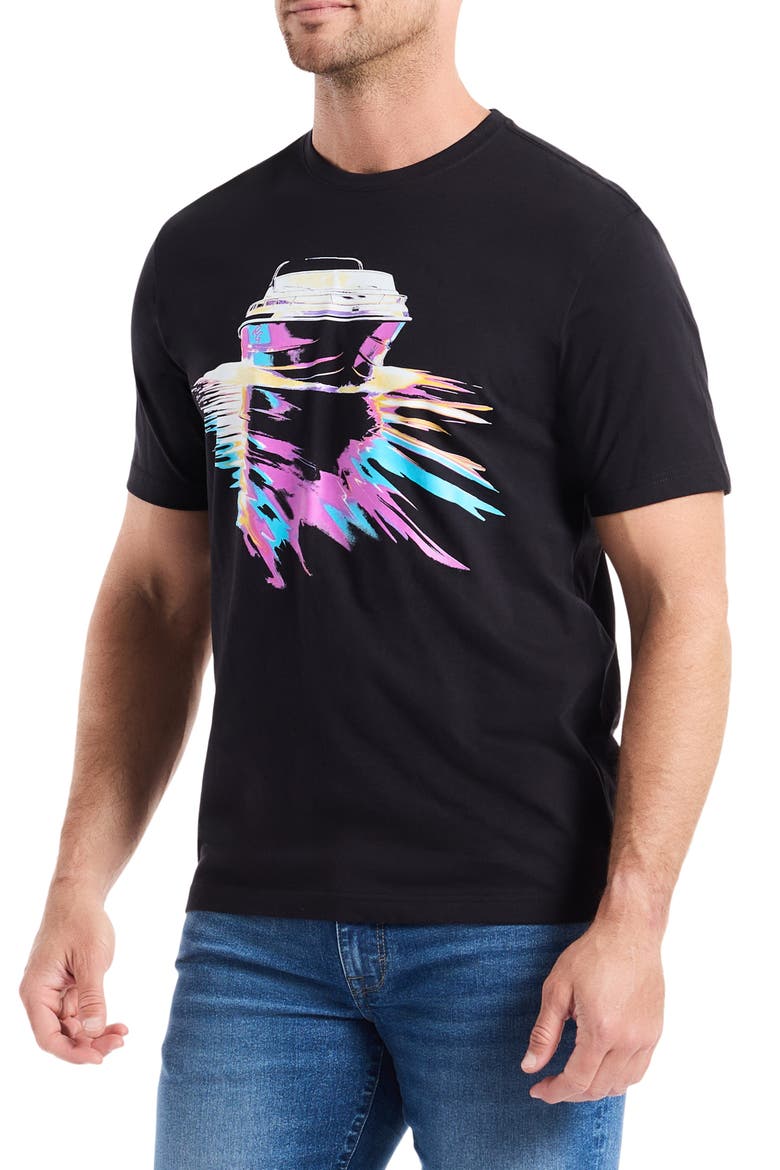 Night Voyage Knit Graphic T-Shirt, Alternate, color, BLACK
